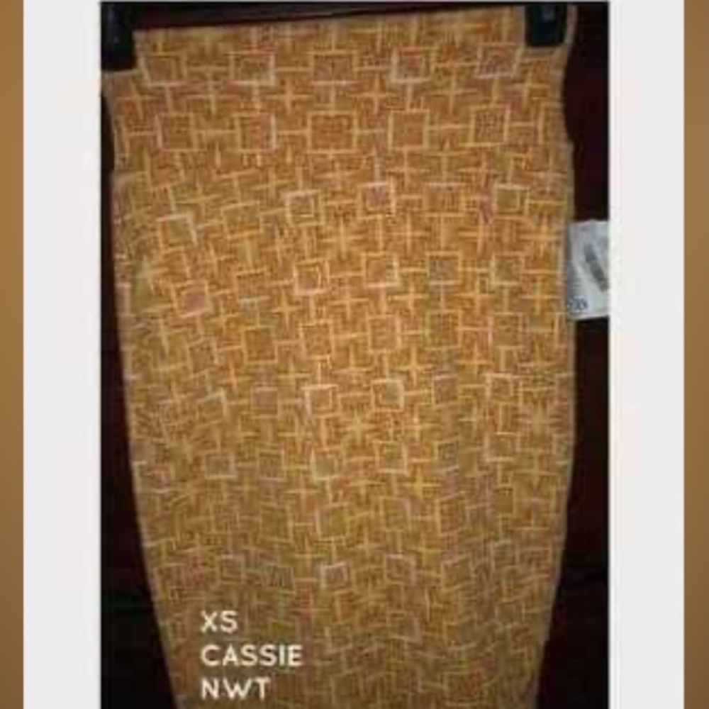 XS Brown & Orange Lularoe Cassie Skirt